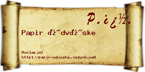 Papir Üdvöske névjegykártya